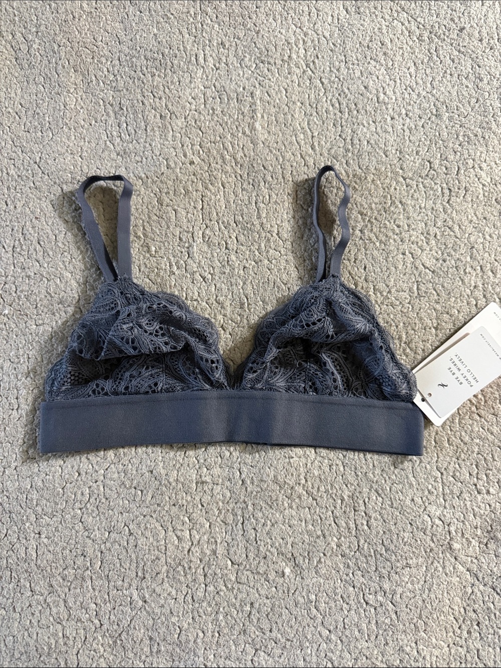 Lively Lace Bralette in Slate Gray Large